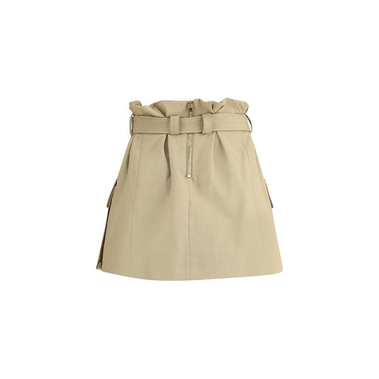 Beigefarbener Minirock aus Baumwolle von Balmain