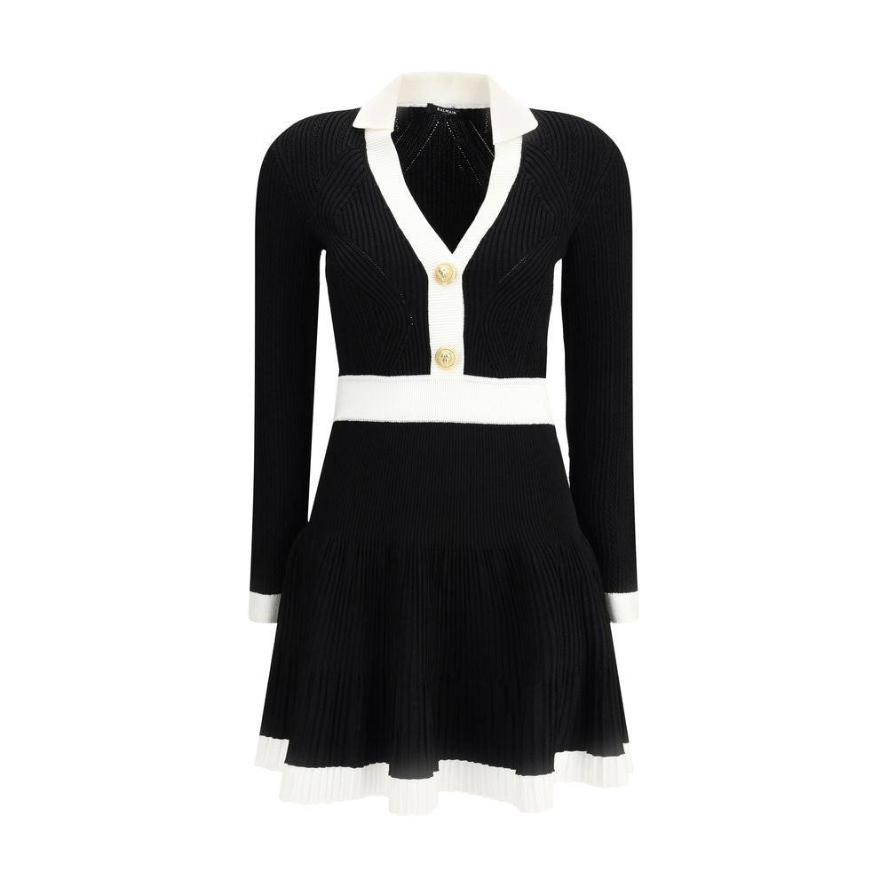 Schwarzes Balmain Freizeitkleid aus Viskose