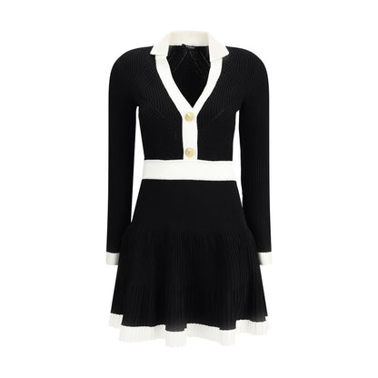 Schwarzes Balmain Freizeitkleid aus Viskose