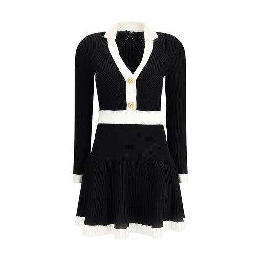 Schwarzes Balmain Freizeitkleid aus Viskose