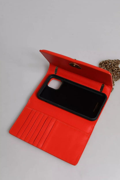 Dolce &amp; Gabbana Red Quilted Devotion Crossbody 11 PRO Handytasche