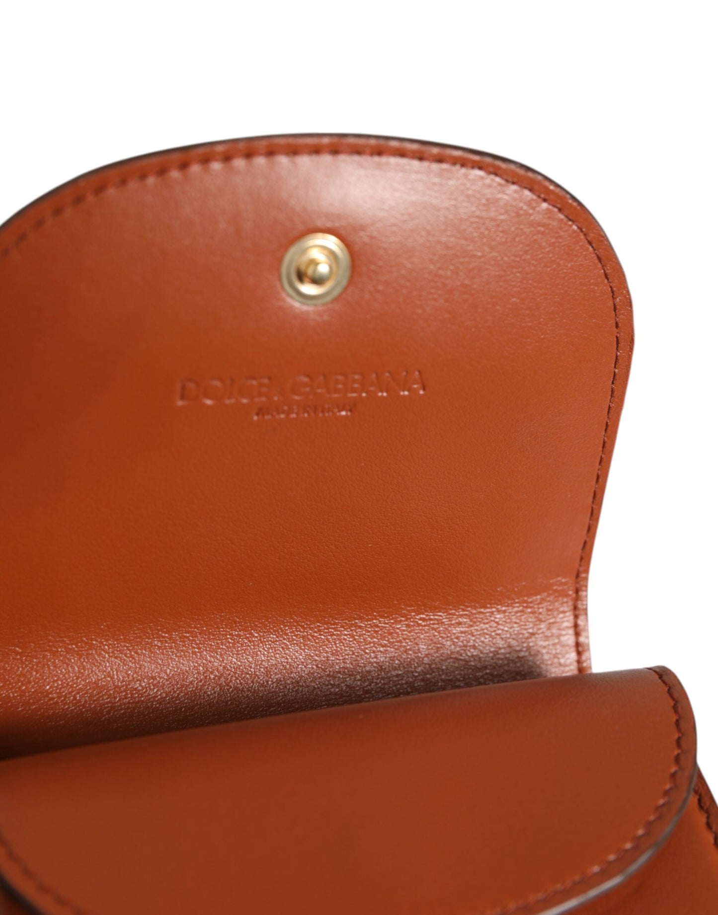 Dolce &amp; Gabbana – Kleine Geldbörse aus Kalbsleder mit Leopardenmuster in Braun