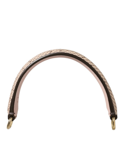 Dolce &amp; Gabbana Beige Braun Schlangenleder Gold Ring Schultergurt