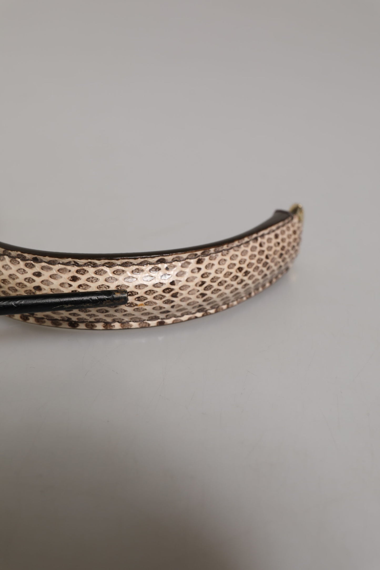 Dolce &amp; Gabbana Beige Braun Schlangenleder Gold Ring Schultergurt