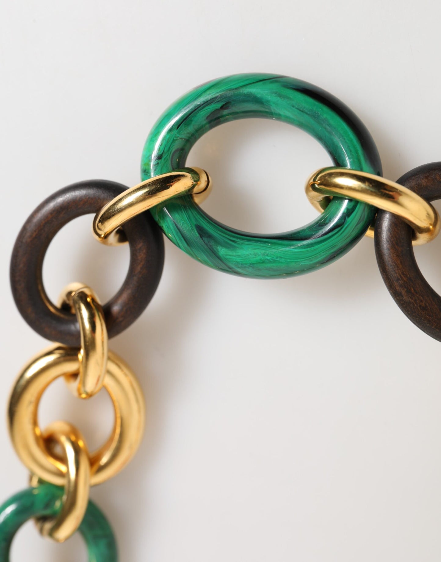 Dolce &amp; Gabbana – Mehrfarbige Chai-Halskette mit Tigerlilie-Blumenmotiv aus goldfarbenem Messing