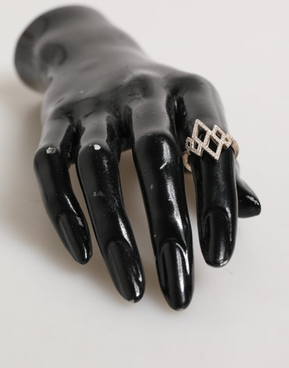 Nialaya Geometrischer Diamant-Schmuckring mit Pavé-Zirkonkristallen