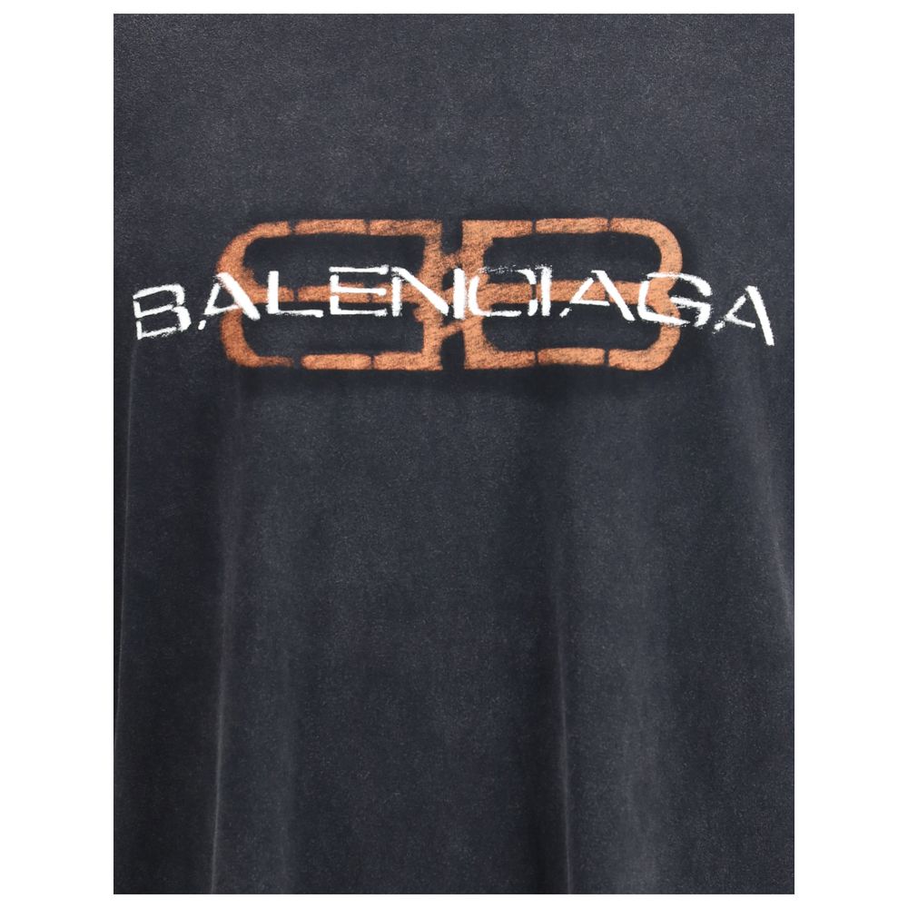 Balenciaga Graues Baumwoll-T-Shirt