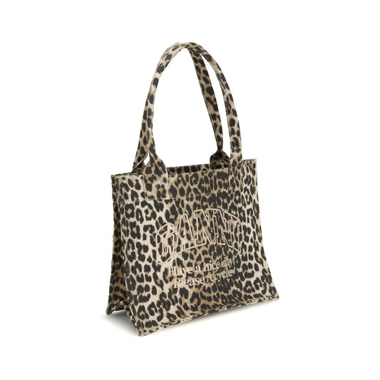 Ganni – Tragetasche mit Leopardenmuster