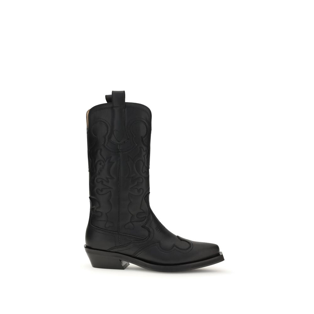 Ganni – Bestickte Westernstiefel