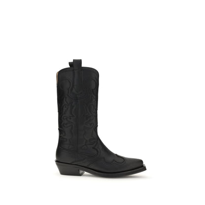 Ganni – Bestickte Westernstiefel