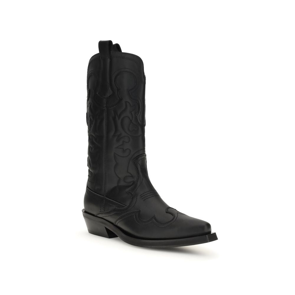 Ganni – Bestickte Westernstiefel