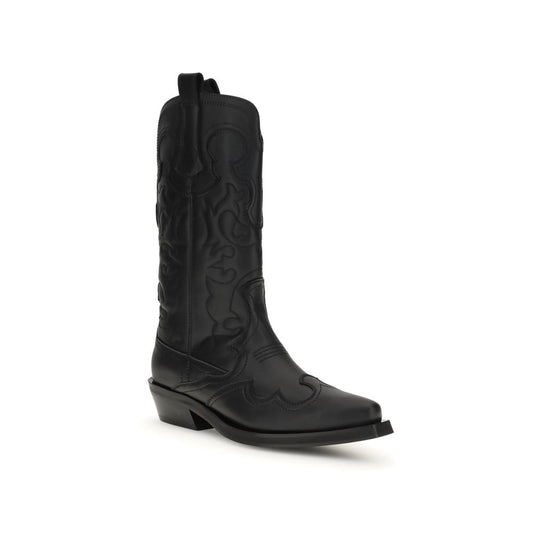 Ganni – Bestickte Westernstiefel