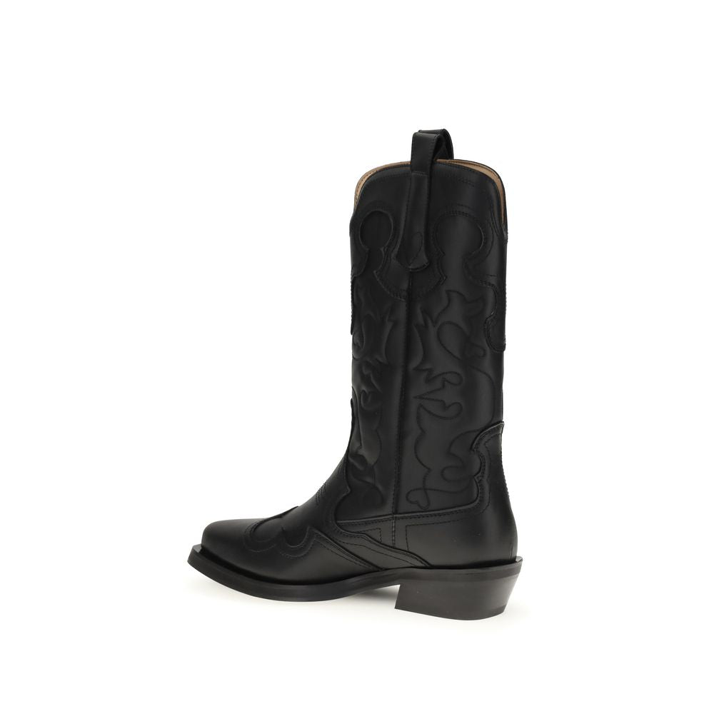 Ganni – Bestickte Westernstiefel