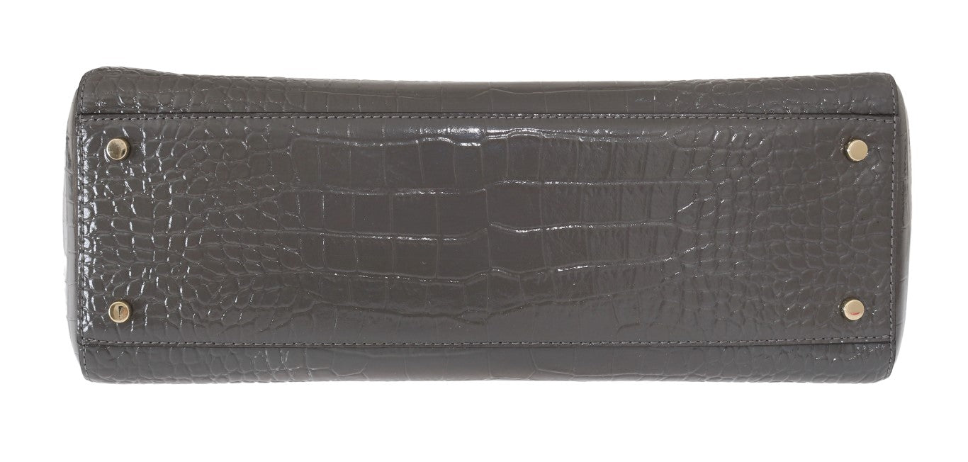 Kate Spade Elissa Bristol Drive Tote-Handtasche aus Leder mit Krokoprägung, Grau