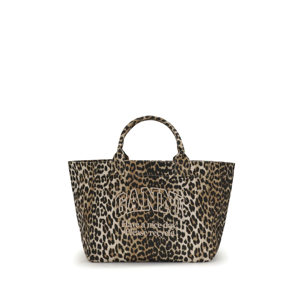 Ganni XXL-Tragetasche mit Leopardenmuster