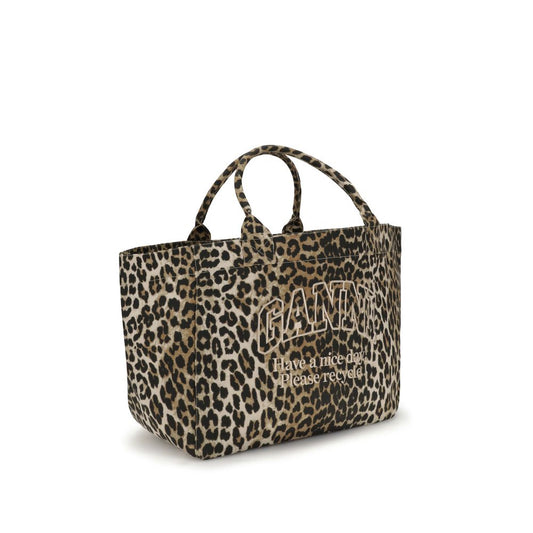 Ganni XXL-Tragetasche mit Leopardenmuster