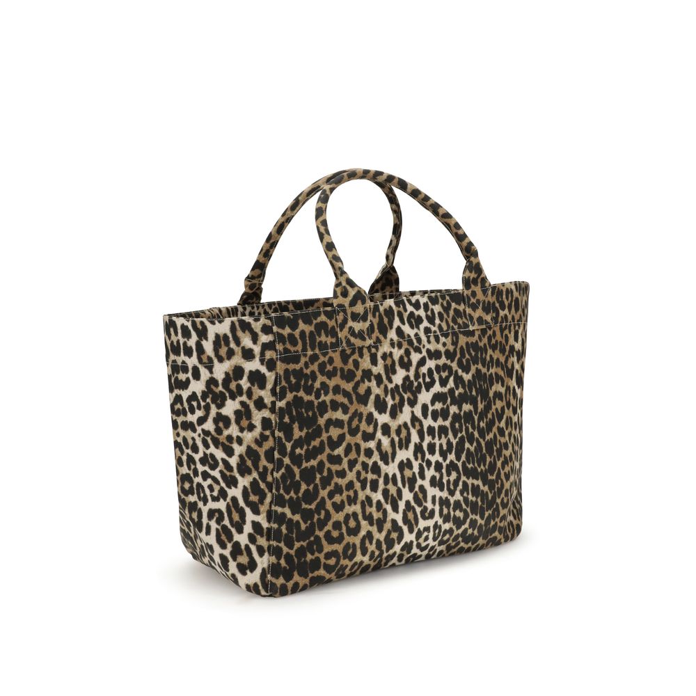 Ganni XXL-Tragetasche mit Leopardenmuster