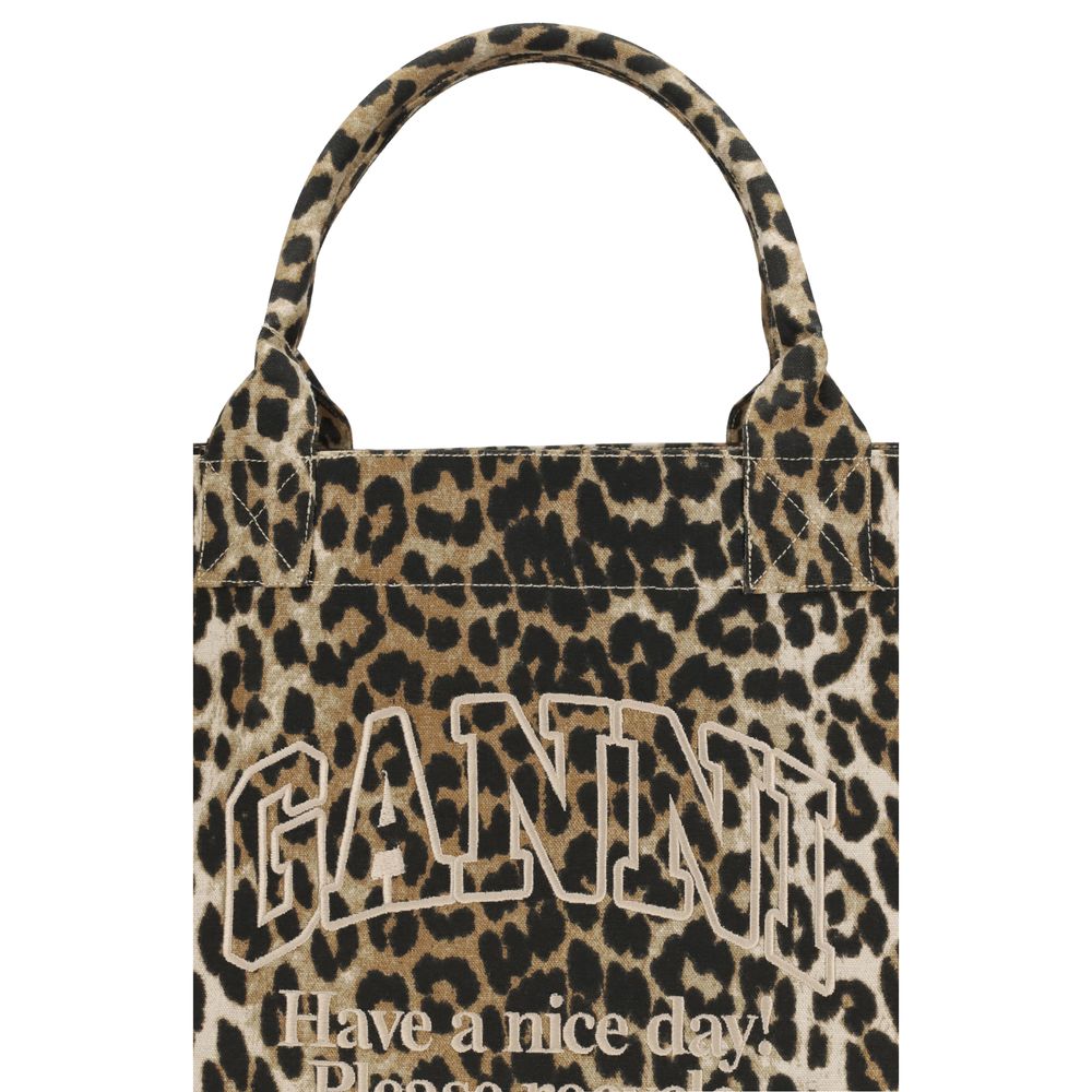 Ganni XXL-Tragetasche mit Leopardenmuster