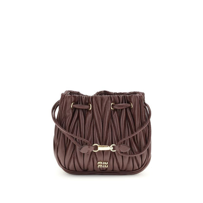 Miu Miu Clutch-Bag Bos Taurus aus bordeauxfarbenem Kalbsleder