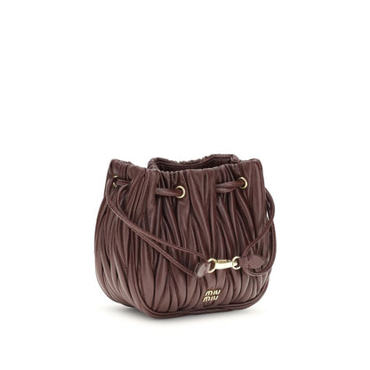 Miu Miu Clutch-Bag Bos Taurus aus bordeauxfarbenem Kalbsleder