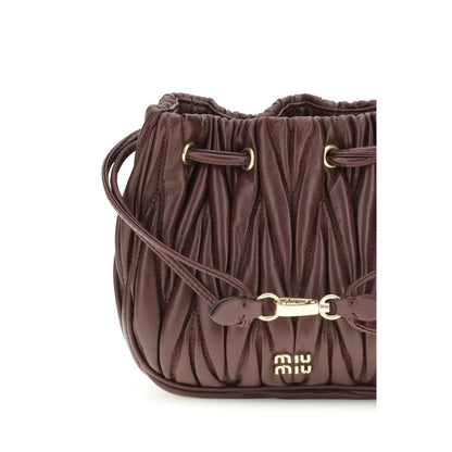 Miu Miu Clutch-Bag Bos Taurus aus bordeauxfarbenem Kalbsleder