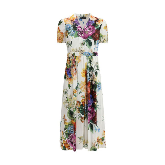 Dolce &amp; Gabbana Chemisier-Kleid mit Blumenstrauß-Print