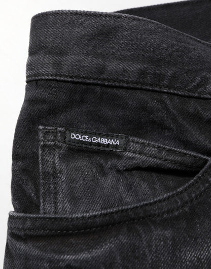 Dolce &amp; Gabbana – Schwarze Skinny-Jeans aus gewaschener Baumwolle für Herren