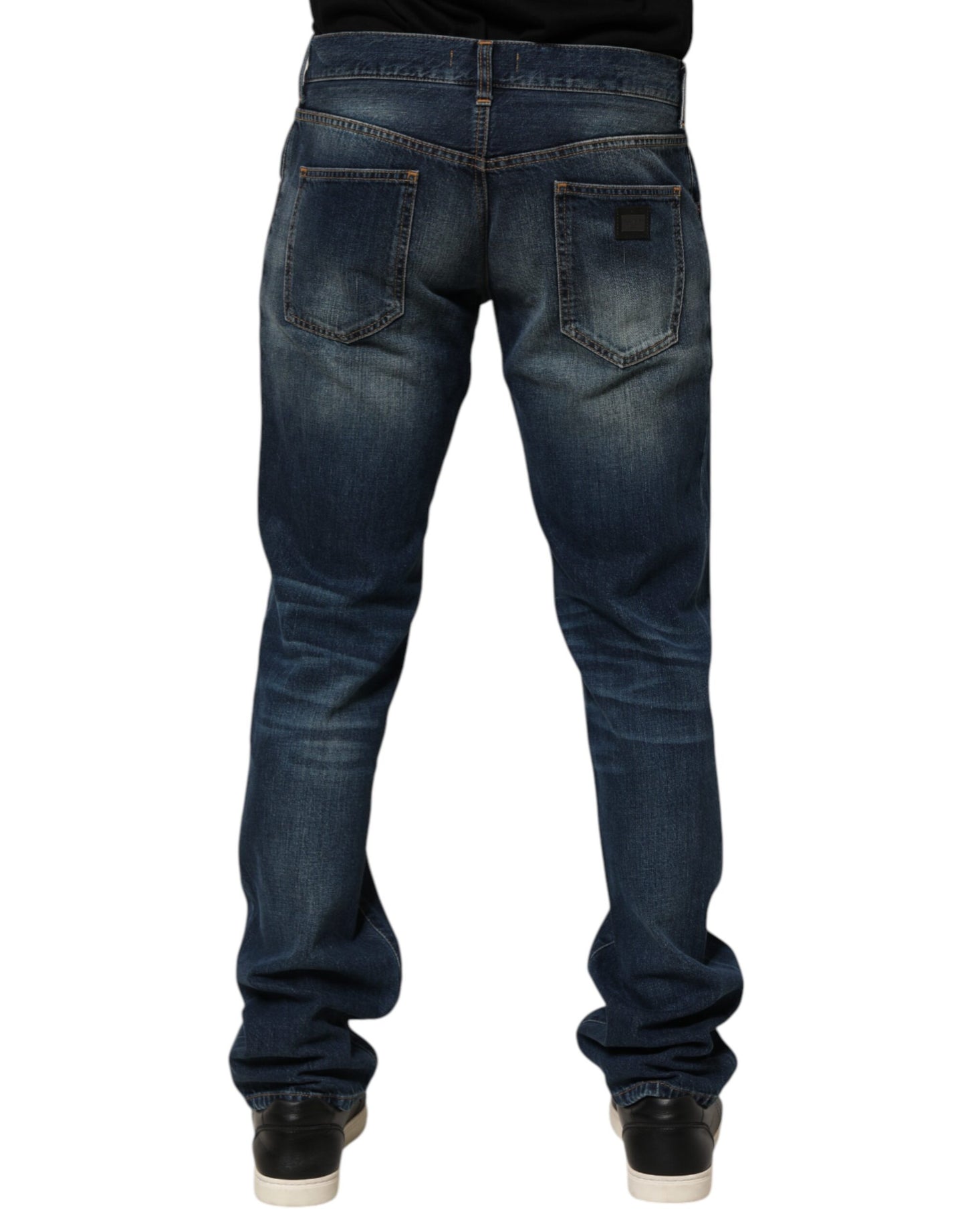 Dolce &amp; Gabbana Dunkelblaue Skinny Jeans aus gewaschener Baumwolle für Herren