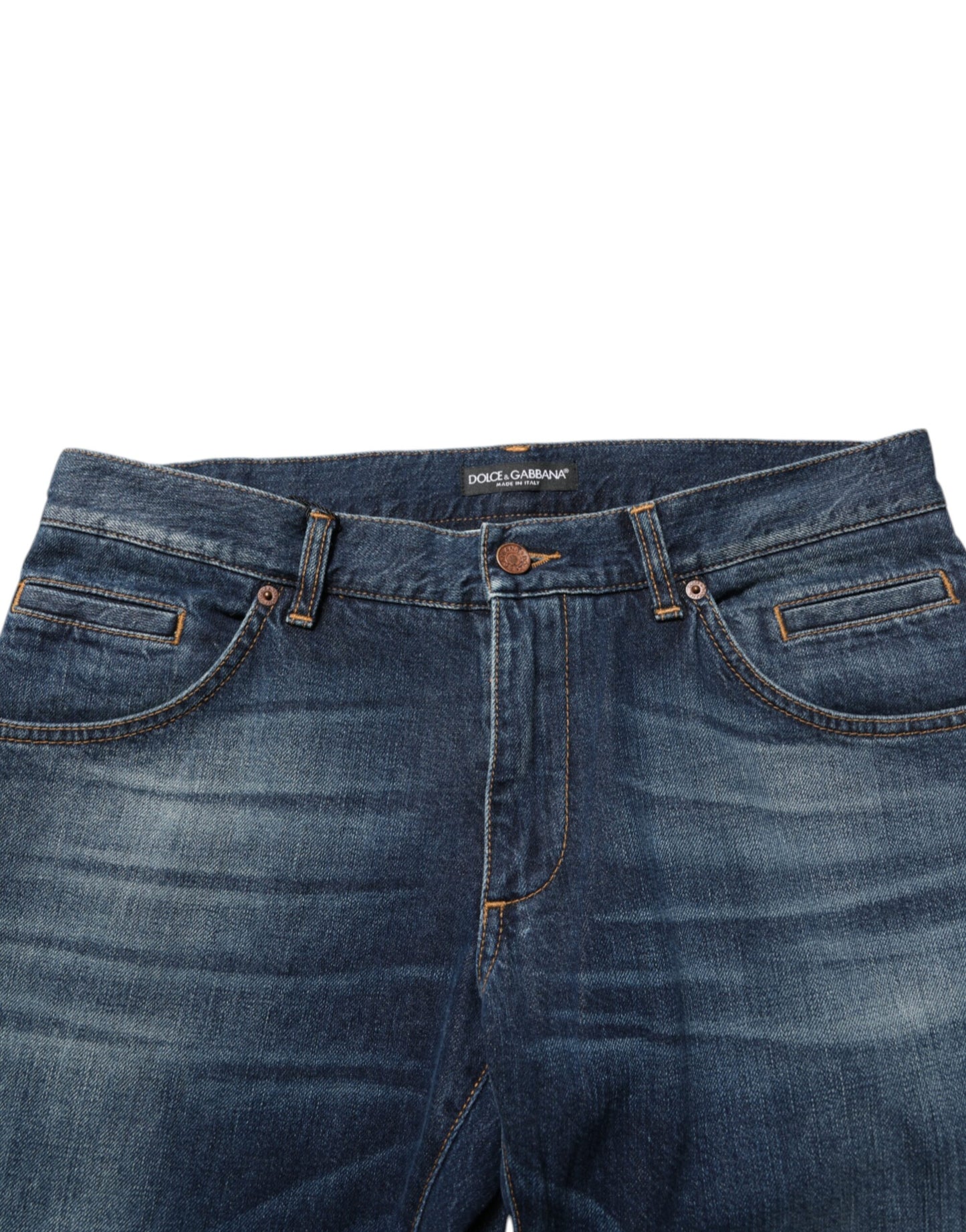 Dolce &amp; Gabbana Dunkelblaue Skinny Jeans aus gewaschener Baumwolle für Herren