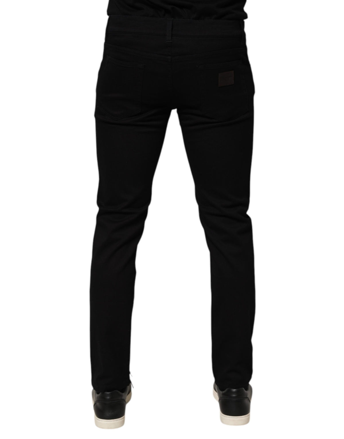 Dolce &amp; Gabbana – Enge Herrenhose aus schwarzer Baumwollmischung