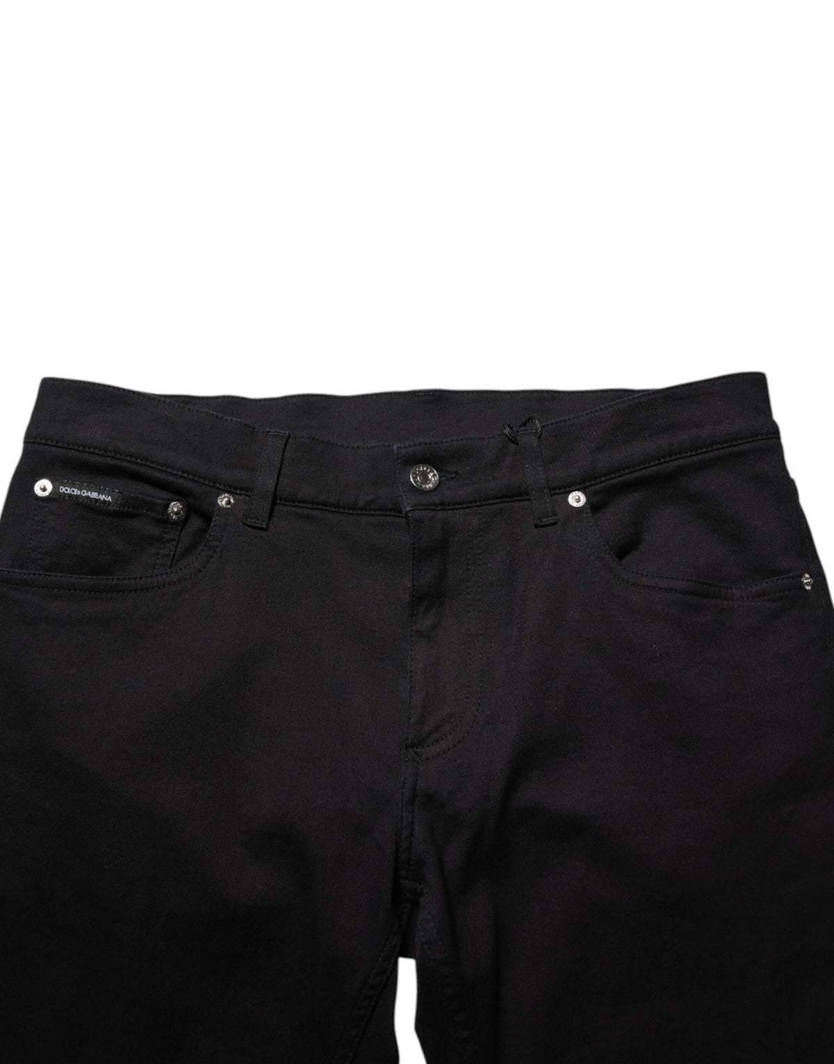 Dolce &amp; Gabbana – Enge Herrenhose aus schwarzer Baumwollmischung