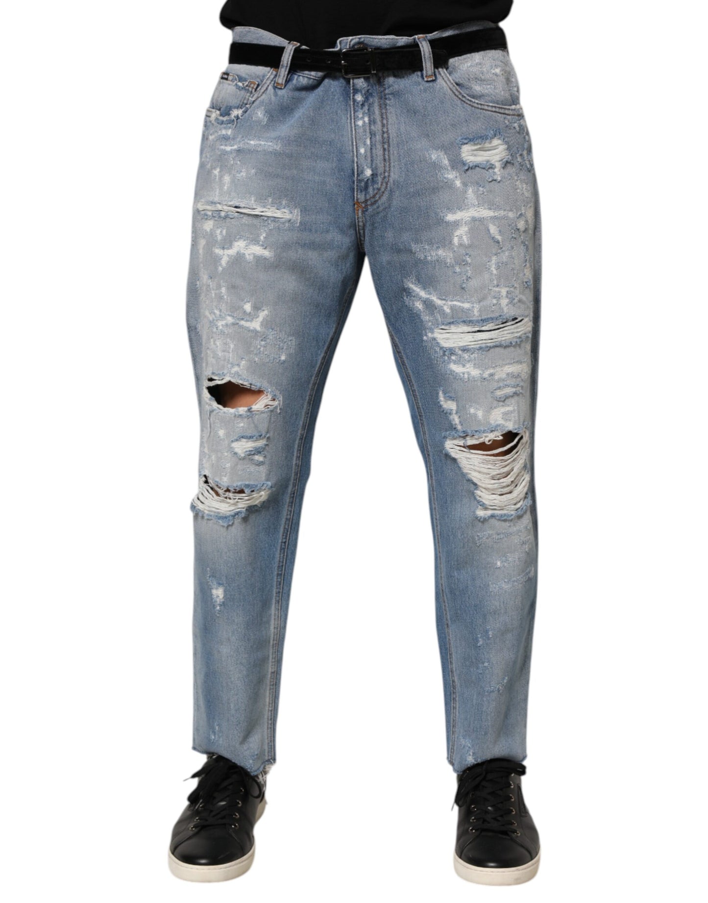 Dolce &amp; Gabbana – Blaue Jeans im Used-Look mit Rissen
