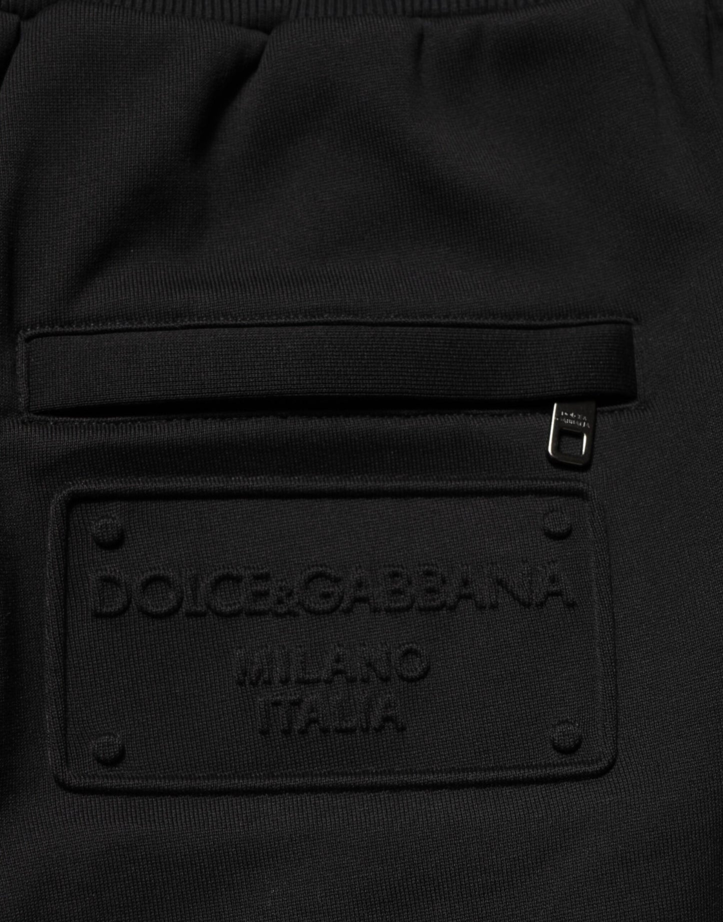 Dolce &amp; Gabbana – Schwarze Jogginghose aus Baumwolle mit Kordelzug und Logo