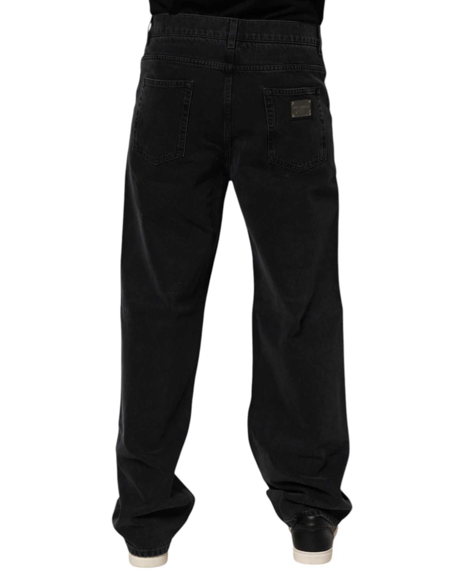 Dolce &amp; Gabbana Schwarze Jeans mit Logo aus Baumwolle für Herren mit mittlerer Taille
