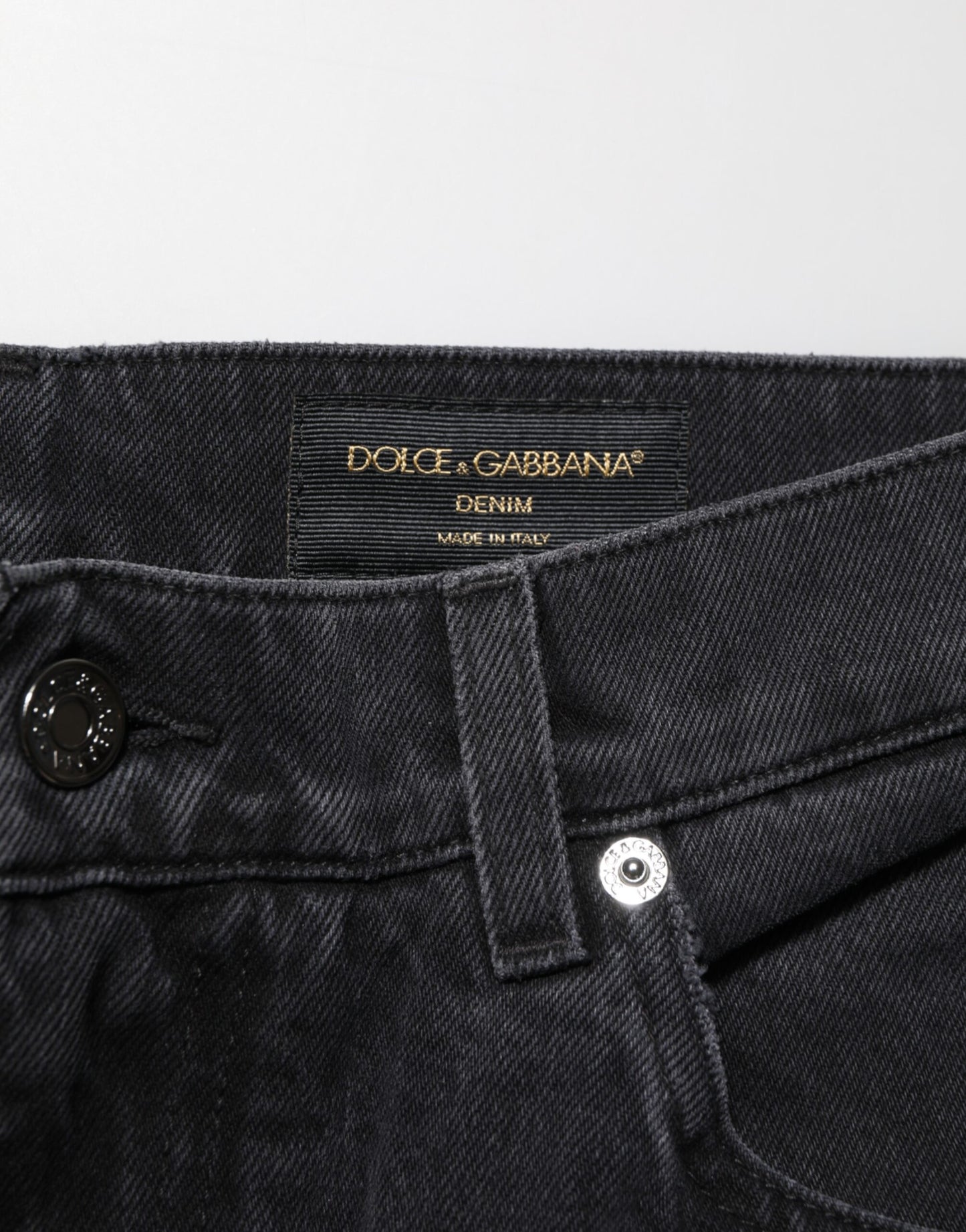 Dolce &amp; Gabbana Schwarze Jeans mit Logo aus Baumwolle für Herren mit mittlerer Taille