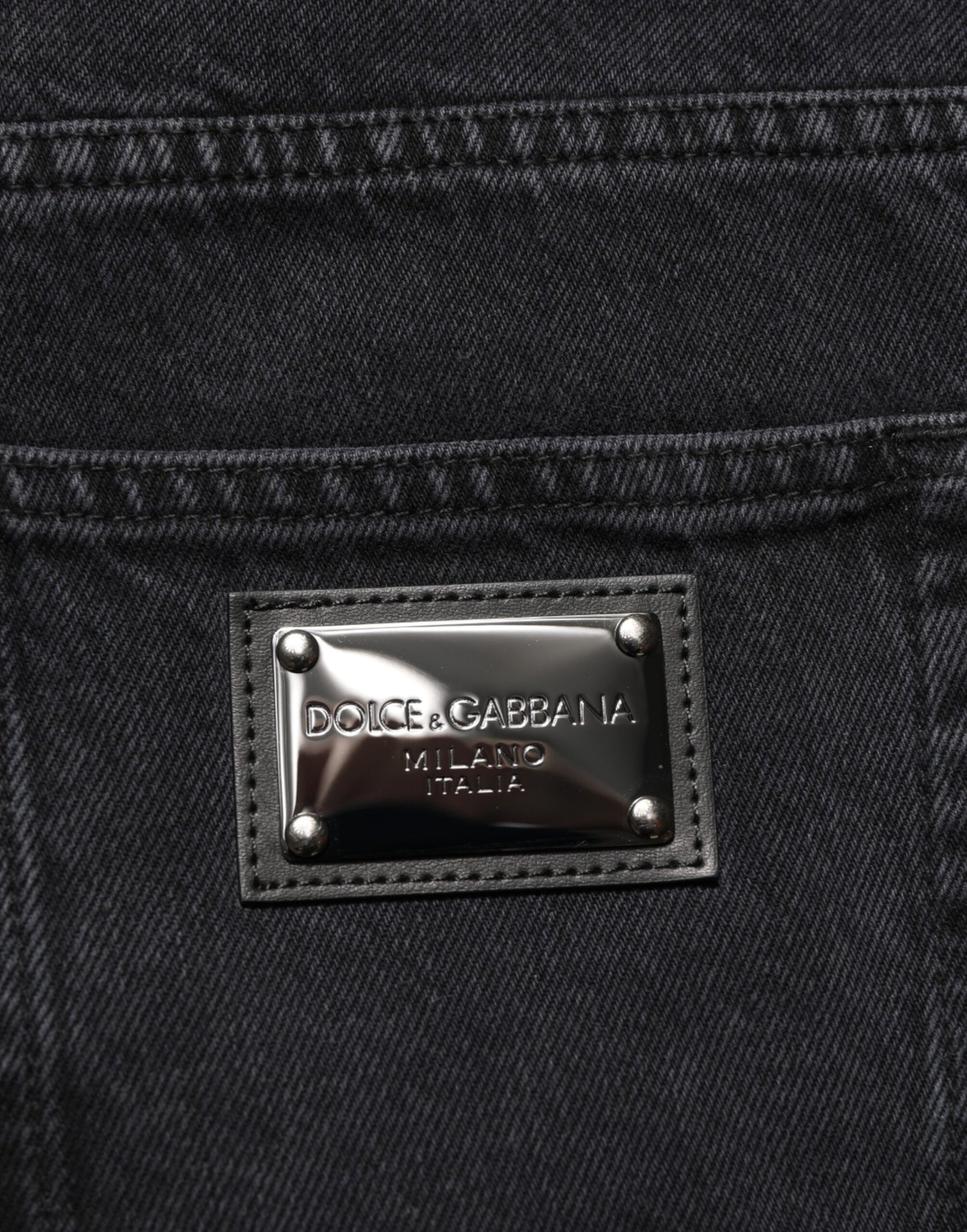 Dolce &amp; Gabbana Schwarze Jeans mit Logo aus Baumwolle für Herren mit mittlerer Taille
