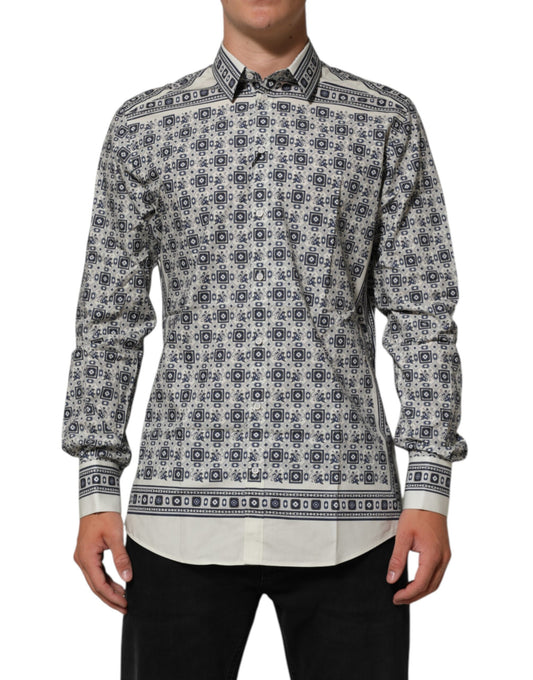 Dolce & Gabbana Multicolor Monkey Tie Print GOLD Dress Shirt