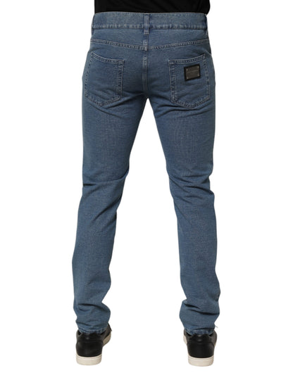 Dolce &amp; Gabbana Blaue Slim Fit-Jeans aus Baumwollstretch für Herren