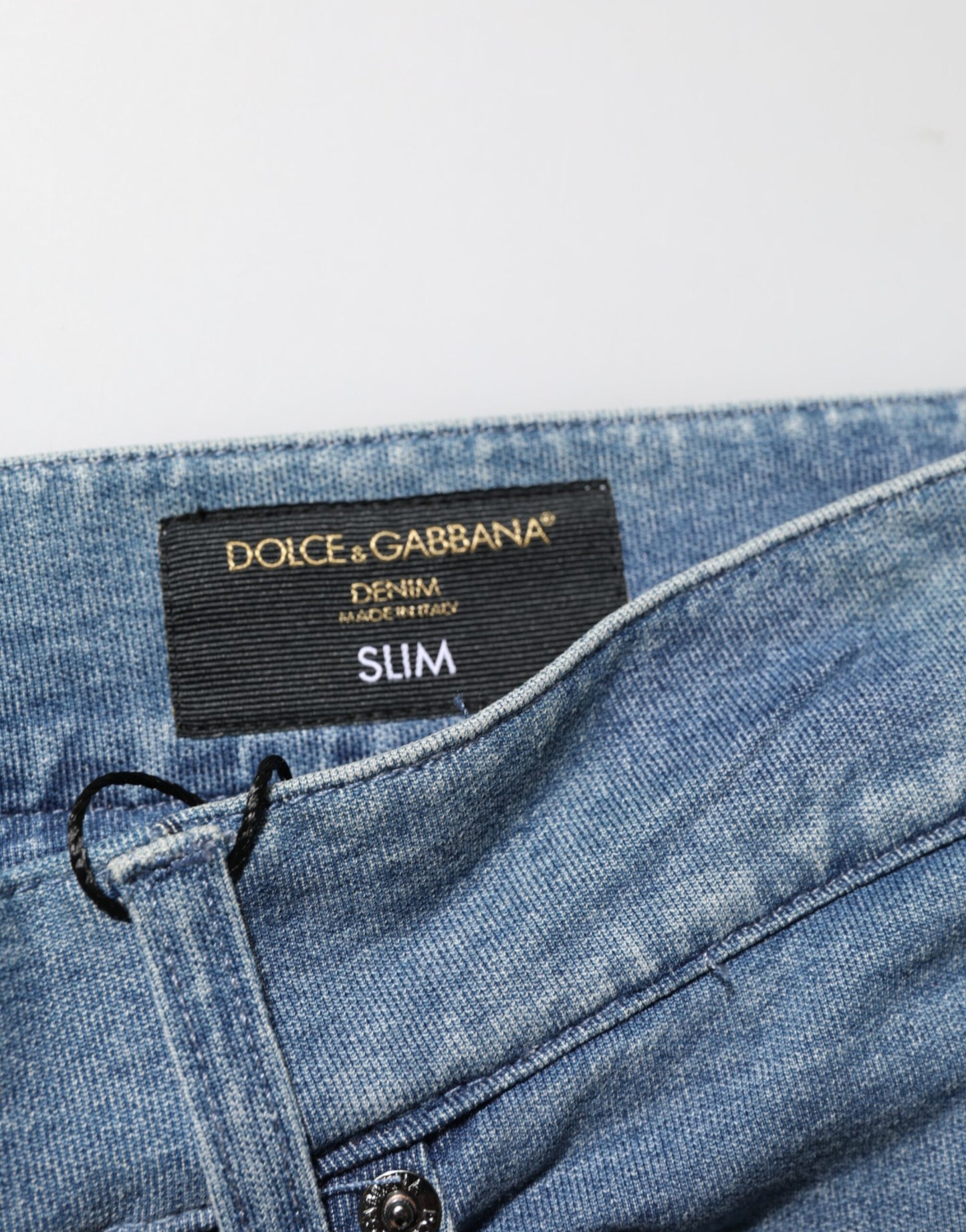 Dolce &amp; Gabbana Blaue Slim Fit-Jeans aus Baumwollstretch für Herren