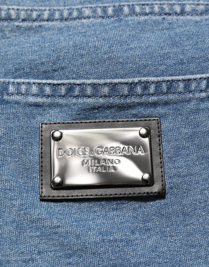 Dolce &amp; Gabbana Blaue Slim Fit-Jeans aus Baumwollstretch für Herren