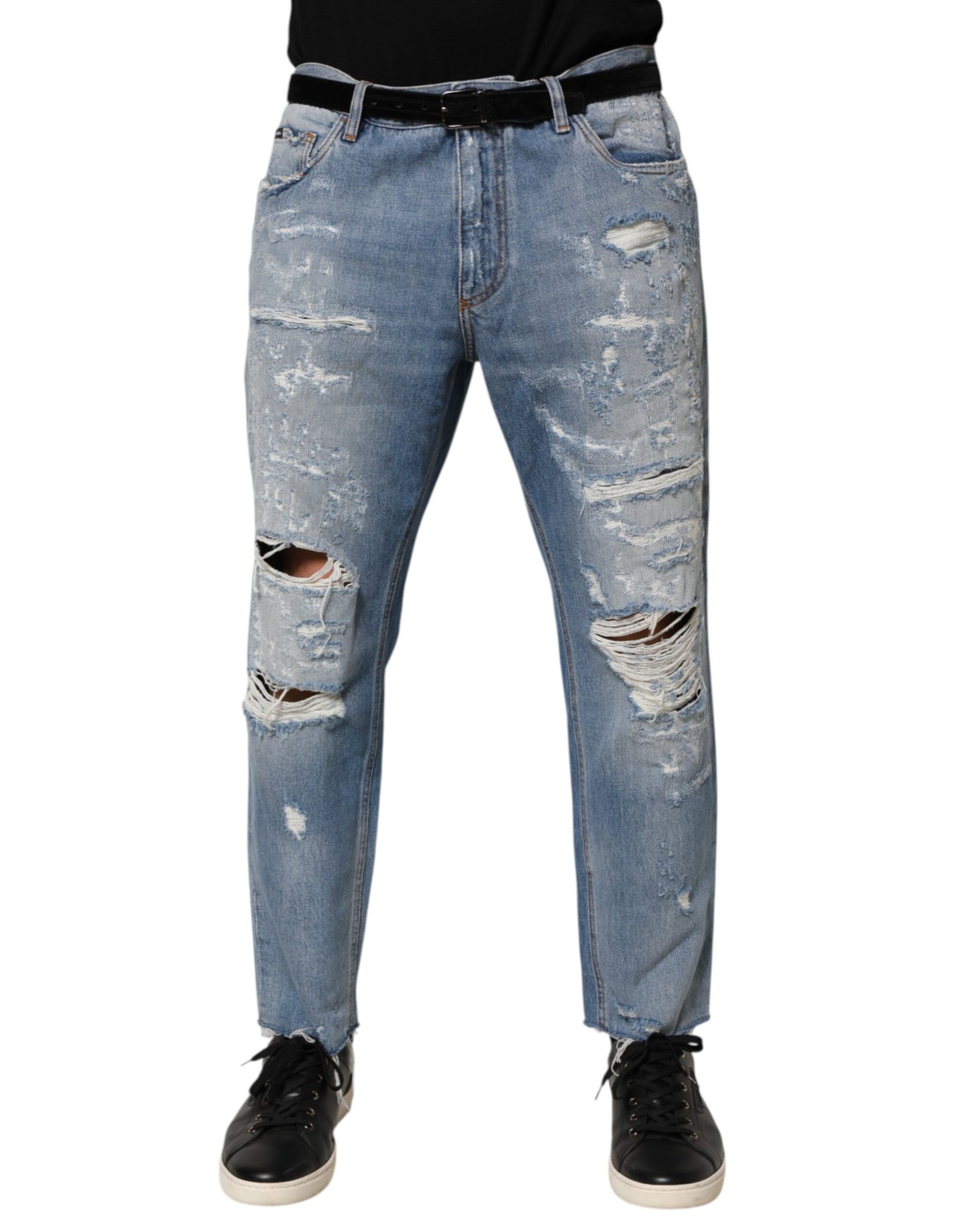 Dolce &amp; Gabbana – Blaue Jeans im Used-Look mit Rissen