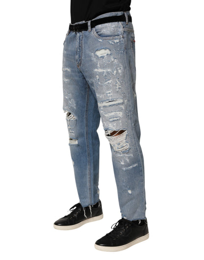 Dolce &amp; Gabbana – Blaue Jeans im Used-Look mit Rissen