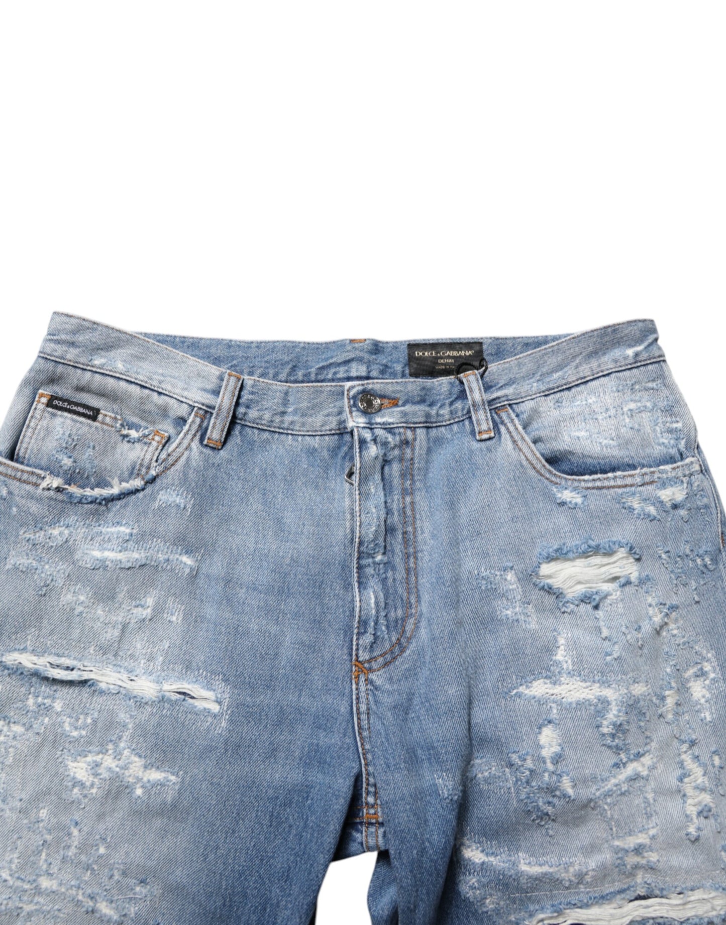 Dolce &amp; Gabbana – Blaue Jeans im Used-Look mit Rissen