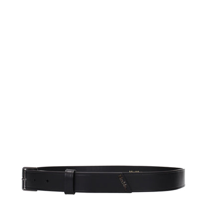 Max Mara – Schwarze, normale Ledergürtel