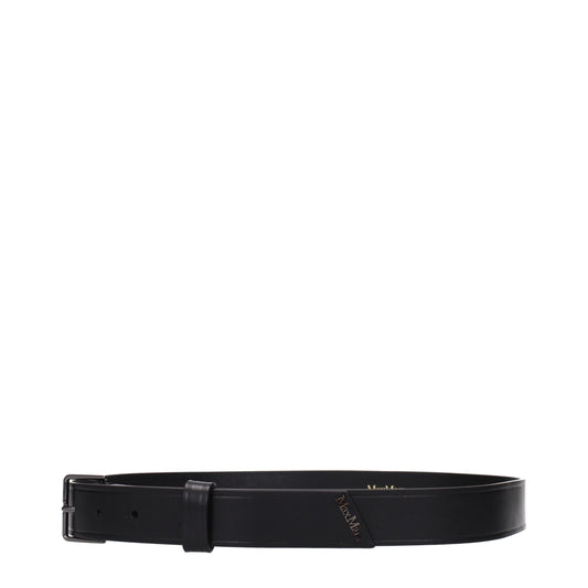 Max Mara – Schwarze, normale Ledergürtel