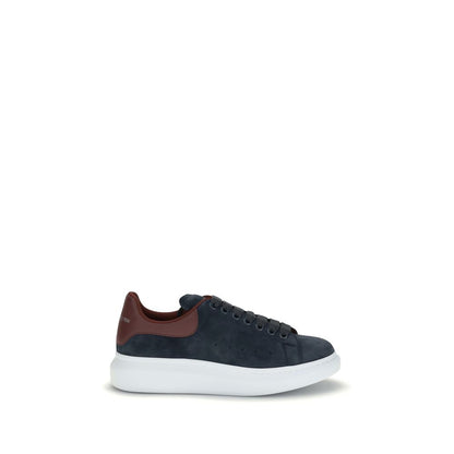 Alexander McQueen Blaue Leder-Sneaker mit dicker Sohle