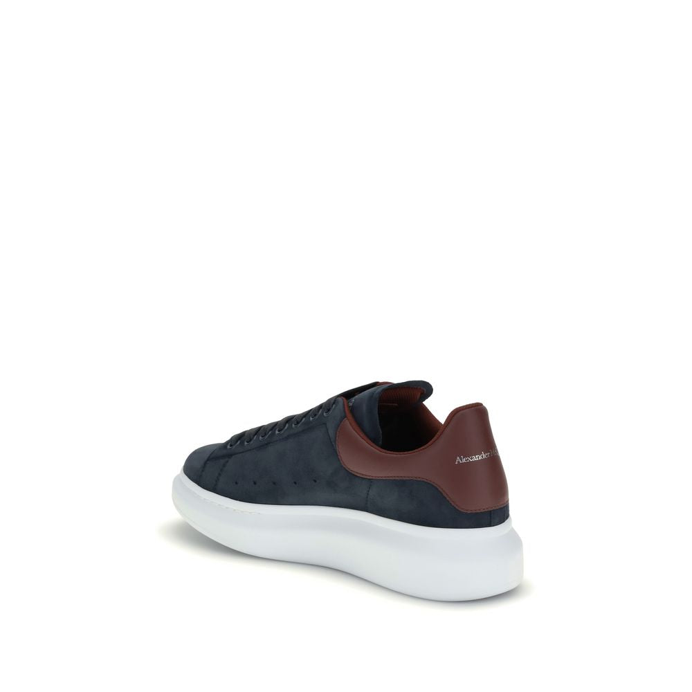 Alexander McQueen Blaue Leder-Sneaker mit dicker Sohle