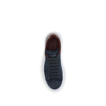 Alexander McQueen Blaue Leder-Sneaker mit dicker Sohle