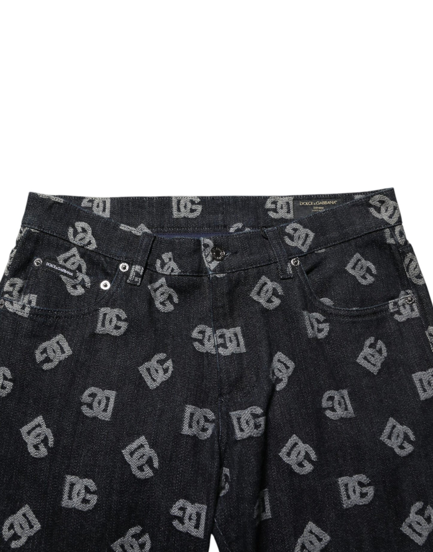 Dolce &amp; Gabbana – Schwarze Skinny-Jeans aus Baumwolle mit DG-Monogramm