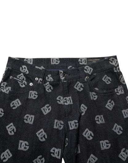 Dolce &amp; Gabbana – Schwarze Skinny-Jeans aus Baumwolle mit DG-Monogramm
